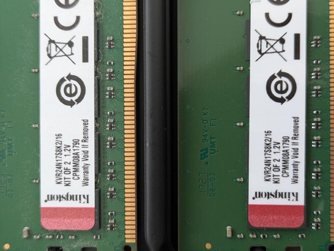 Kingston DDR4 2400 16GB (8GBx2) PCメモリ