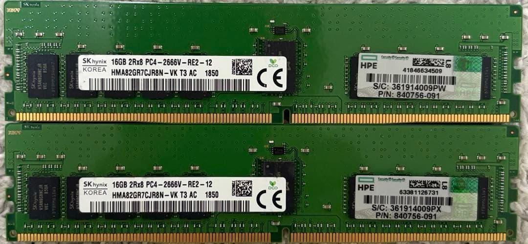 32GB(16GB×2) DDR4メモリ サーバー用