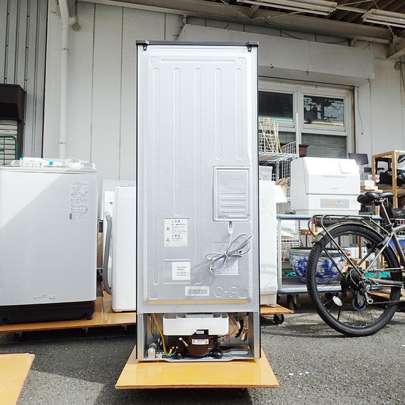 971 AQUA 2ドア冷蔵庫 200L 右開き ウッドブラック 2023年製