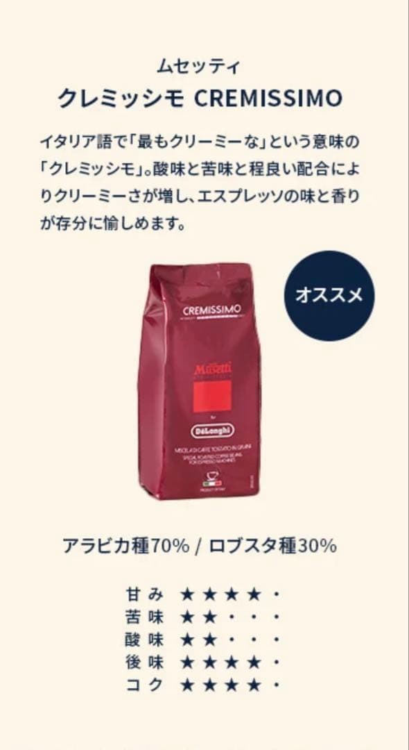 デロンギコーヒー豆 3種6袋