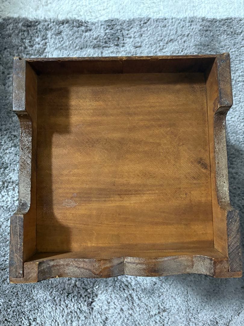 昭和レトロ　小箪笥　引き出し　3段　和家具 日光彫？軽井沢彫？