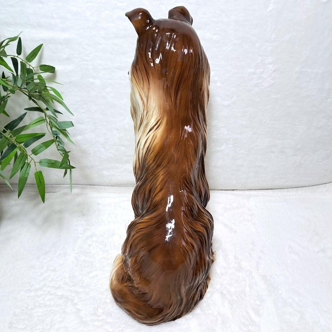 【美品】加藤工芸 ボーダーコリー 陶器 置物 Hand Painted