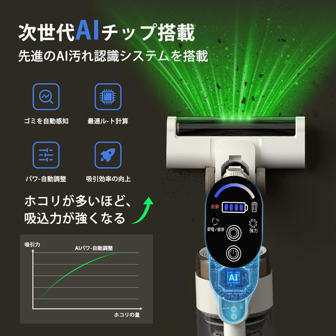631 コードレス掃除機 自立式 スティッククリーナー 強力吸引 65分連続運転