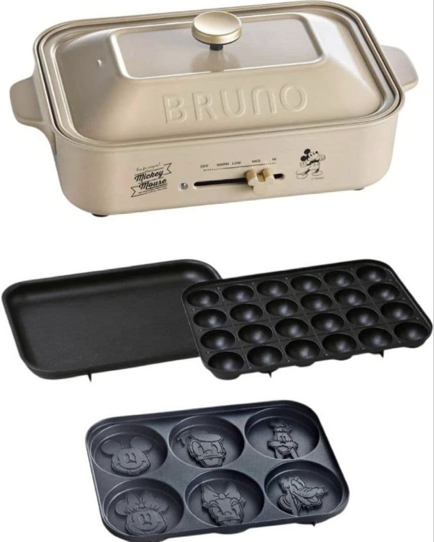 新品 BRUNO ミッキーマウス コンパクトホットプレート BOE134-BE