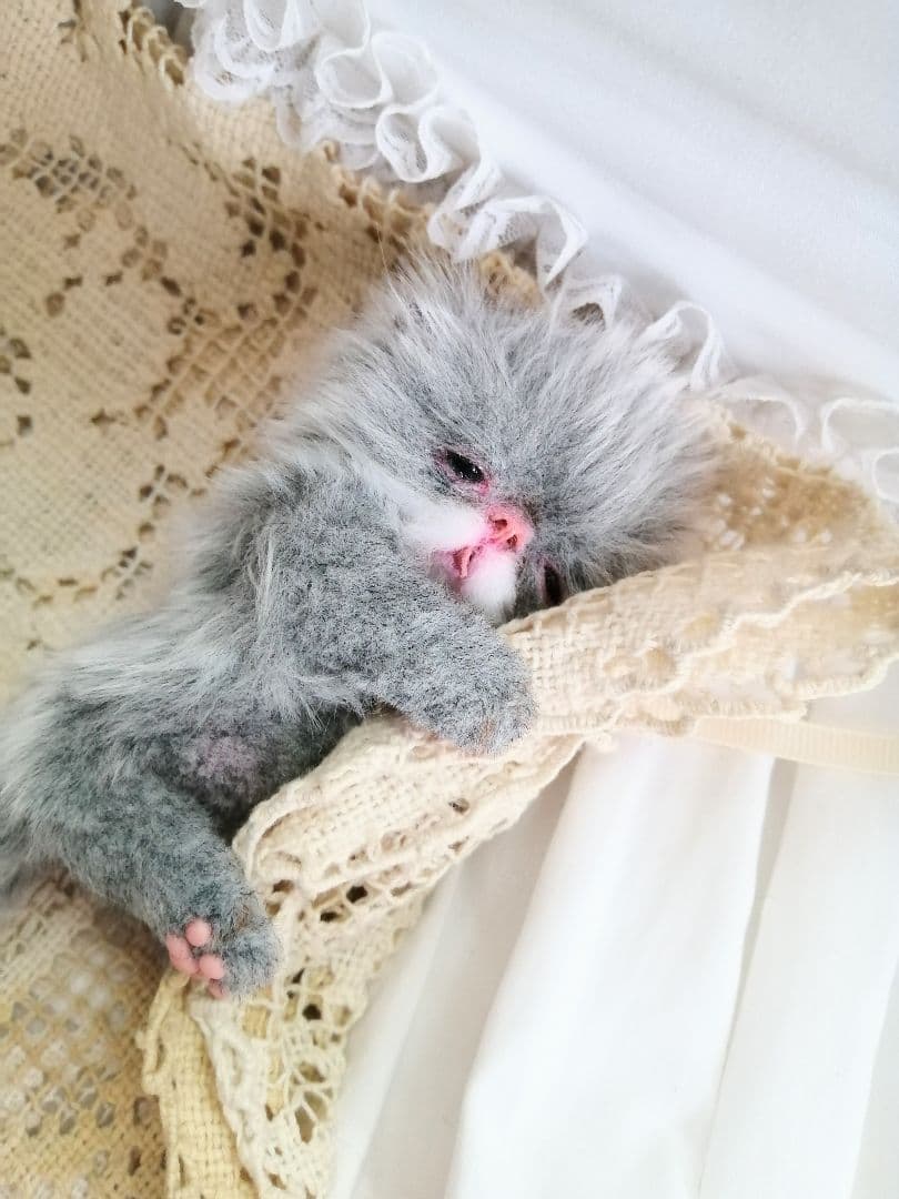 ちょがんちゃん❤️オーダー❤️生後15日♡子猫ちゃん♡アートドール♡ぬいぐるみ♡