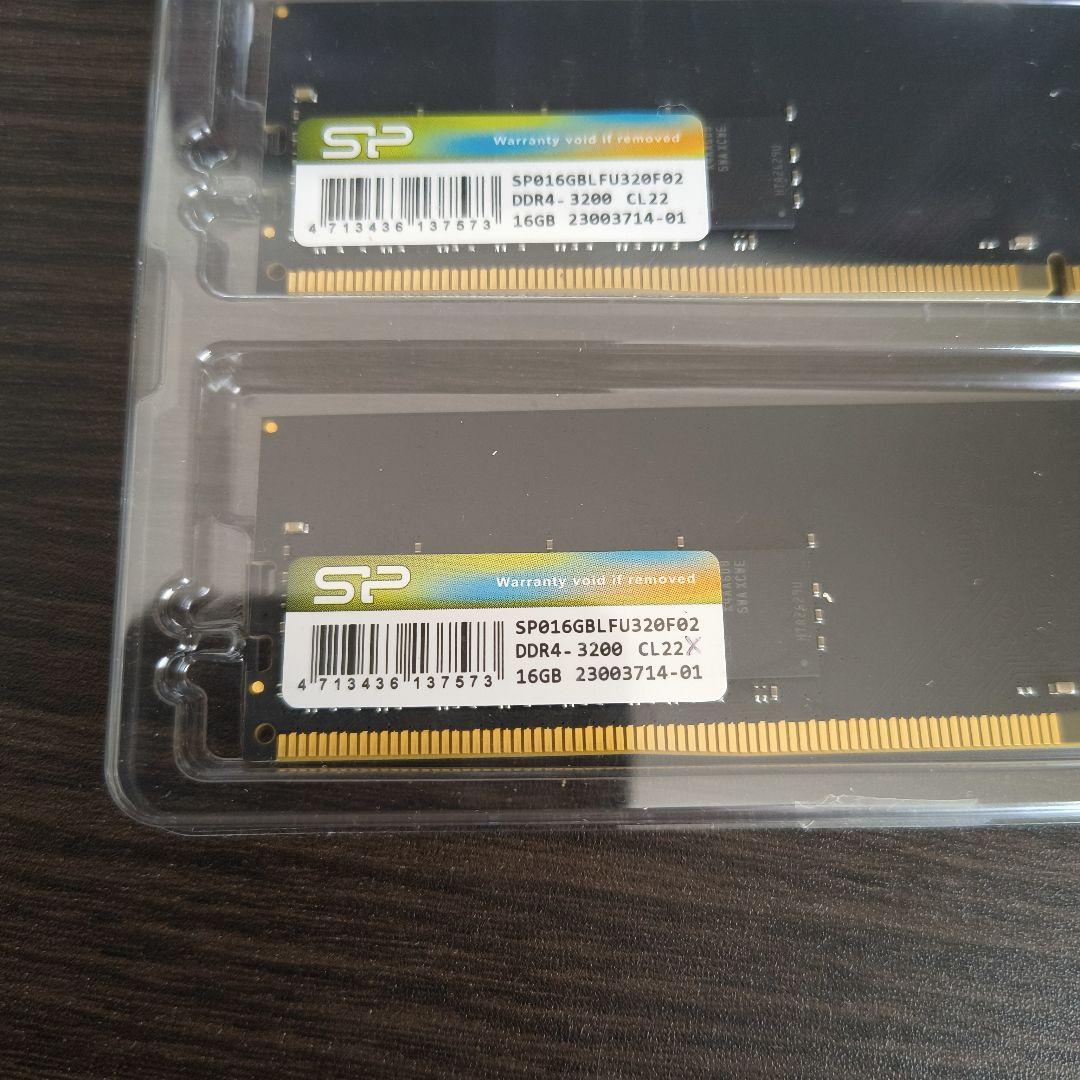 【動作確認済】シリコンパワー DDR4-3200 32GB (16GB×2枚)