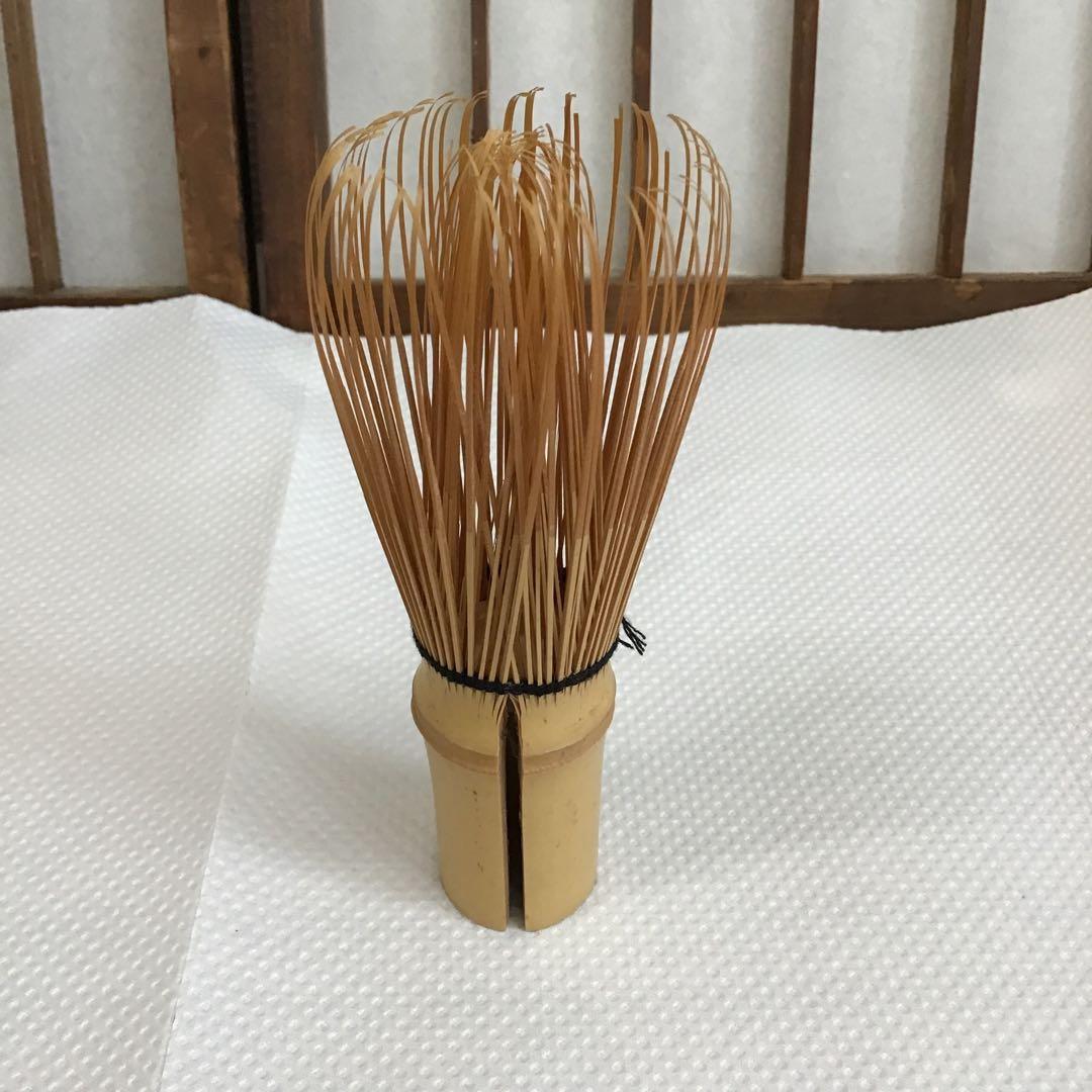 茶道具　茶筅(先端に着色、複数箇所折れ)、茶杓、蓋置(手作)セット　S820CS