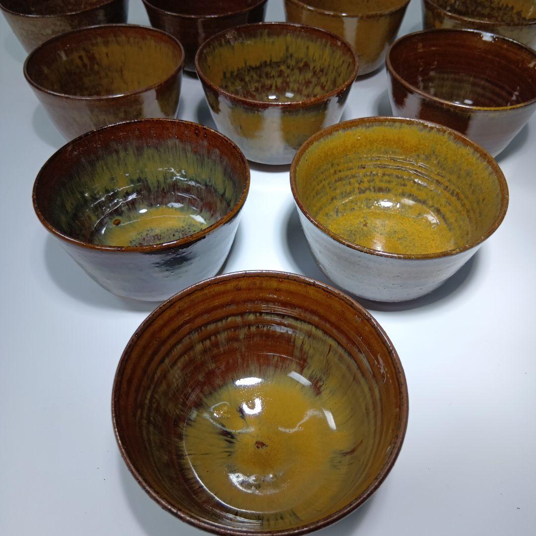 茶道具　高取焼　亀井味楽　点出し茶碗　 10客　共箱