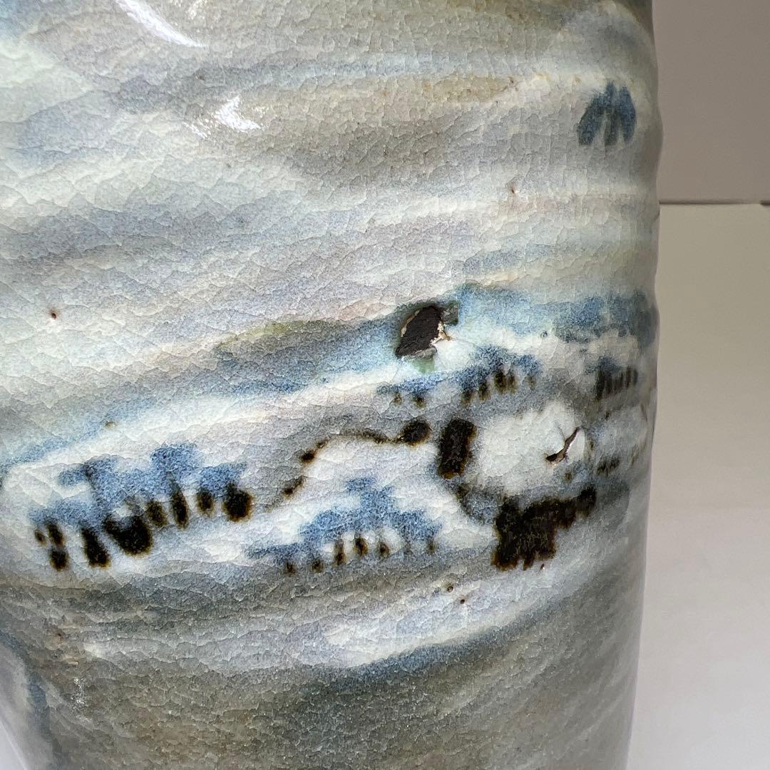 時代　夜寒焼　菱形水指　木箱付　高さ約18㎝　東Y8-0312☆2F