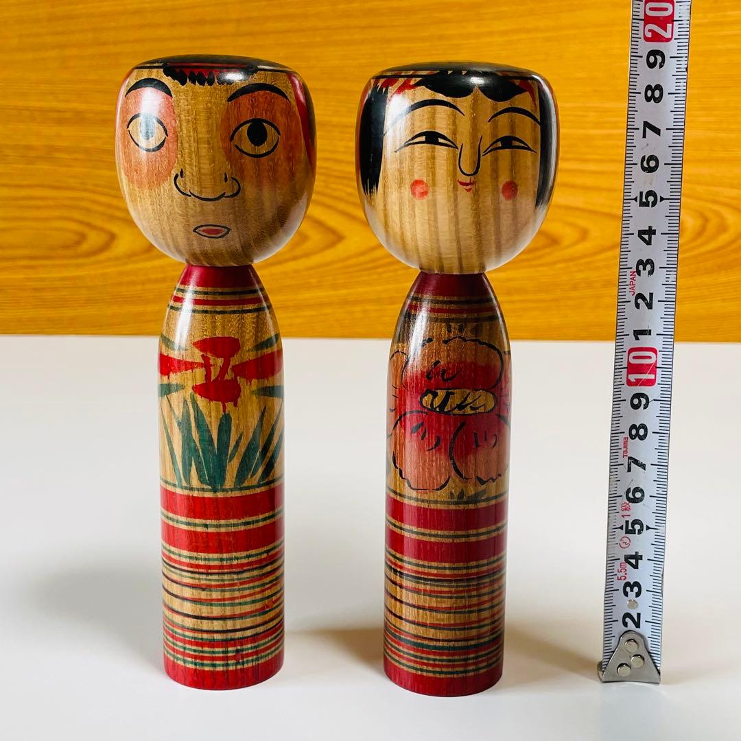 【たこ坊主・徳寿こけし】会津 伝統こけし 斎藤徳寿 （2体セット）ひな人形