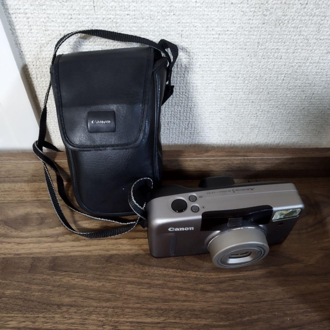 Canon Autoboy S コンパクトカメラ　グレー　カバー付き　ジャンク