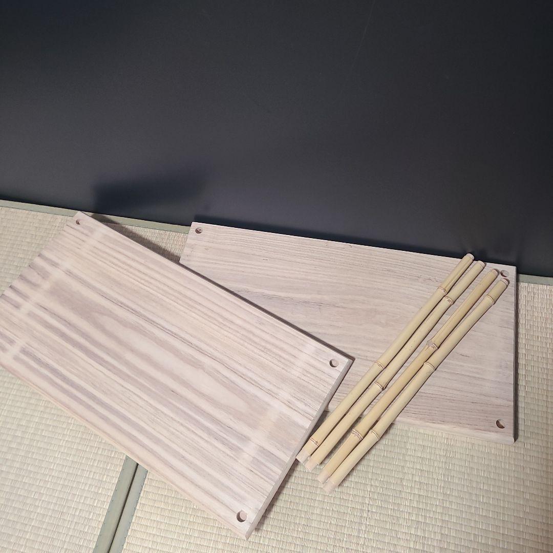 桐竹台子　自筆　裕斉作　淡々斎好　上下桐板二枚　組立式　紙箱　表千家裏千家