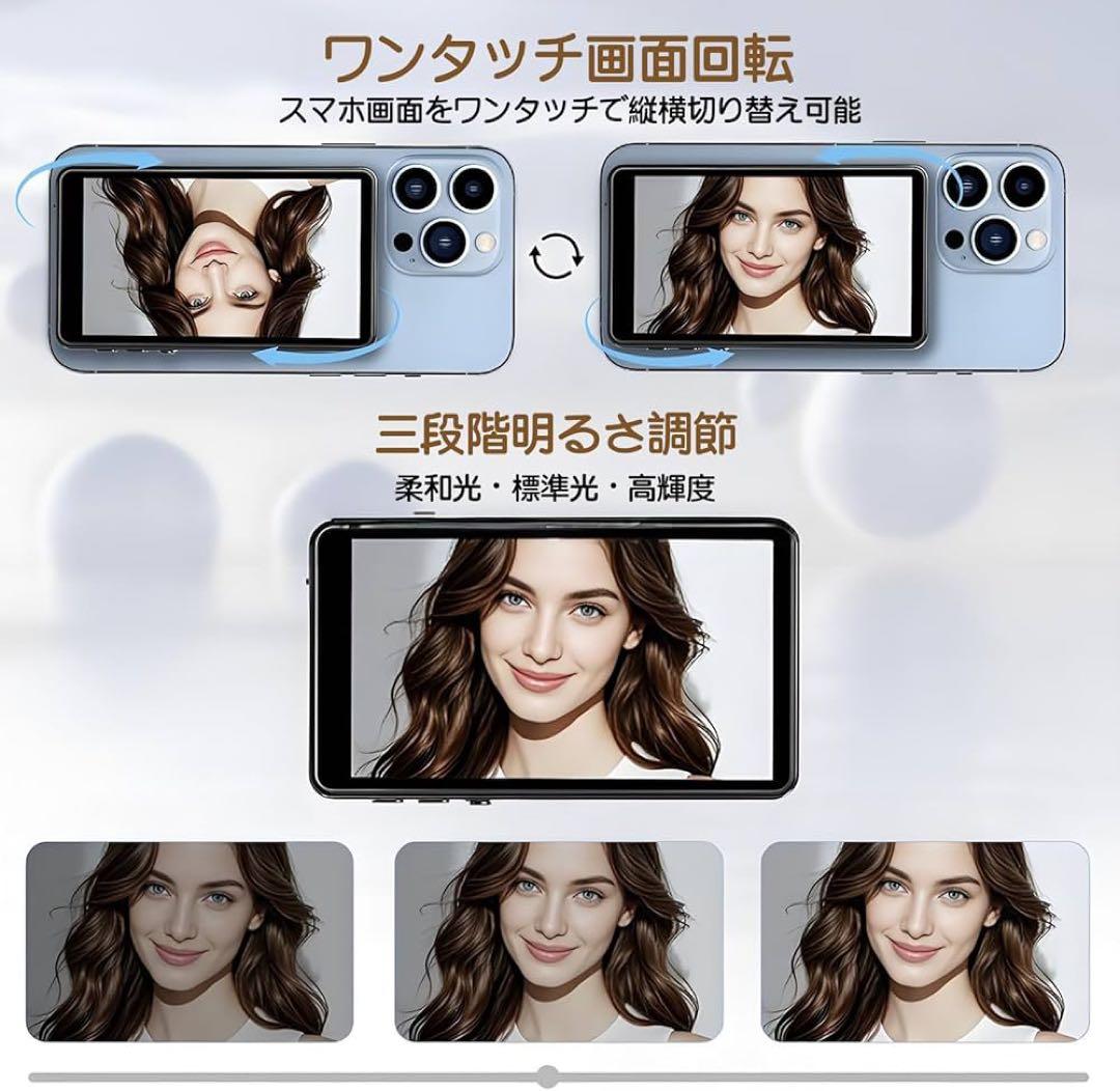 自撮り モニター 4インチ超薄型Vlogモニター 4K/60FPS 低遅延撮影
