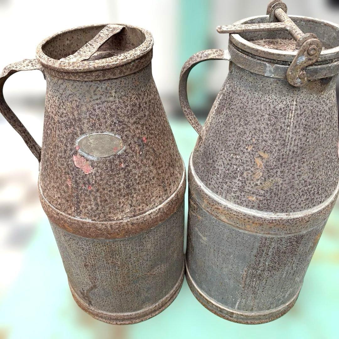 レトロ ミルク缶 2個セット アンティーク　古道具