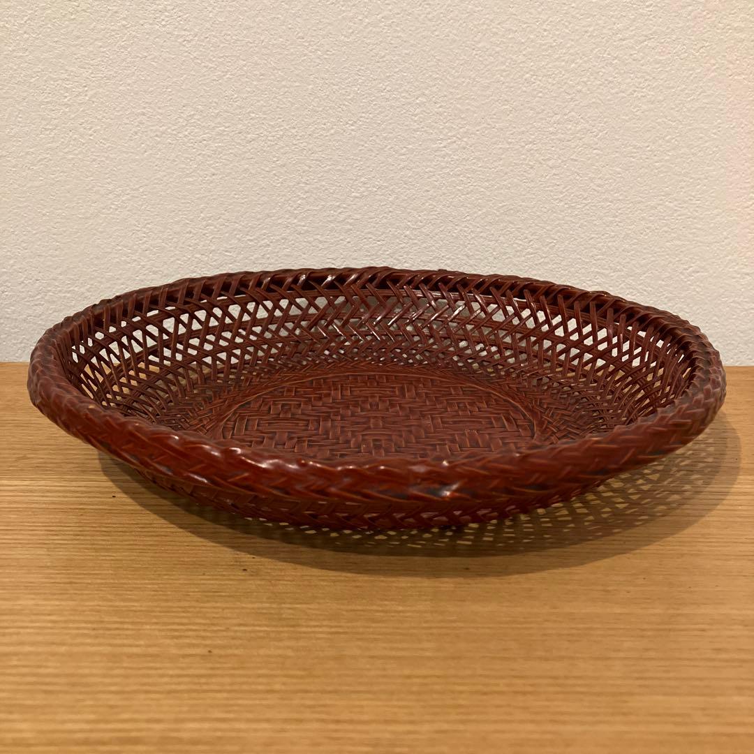 A-壁 竹かご 竹籠 菓子鉢 盆 盛り皿 伝統工芸 手作り ハンドメイド レトロ