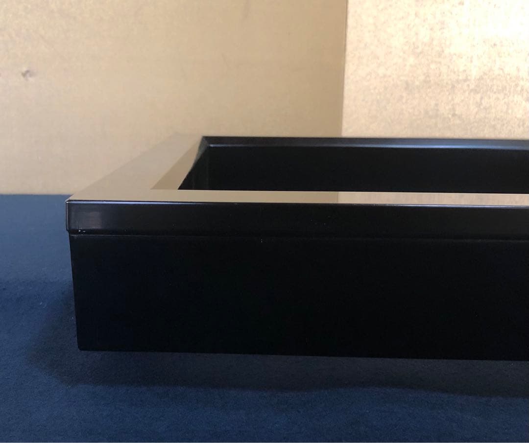 《R》茶道具 黒真塗 炉縁 塗師 川瀬表完 共箱　260225こ1