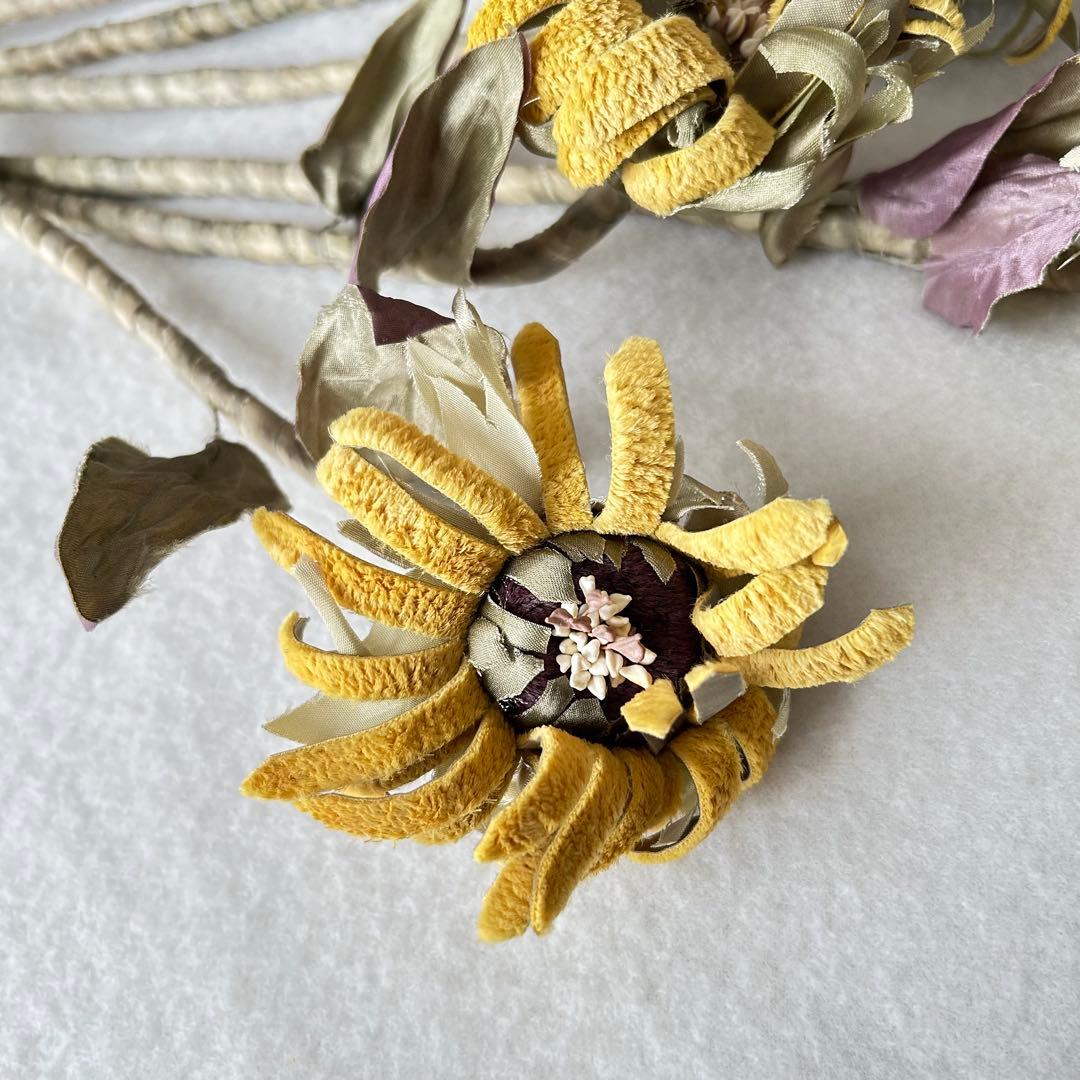 【染め布花】　ひまわり　6本　ハンドメイド