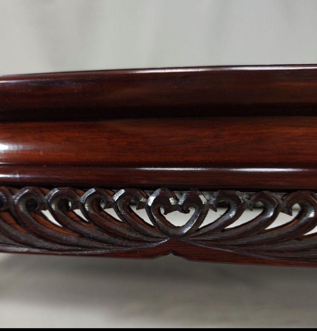 【未使用・蔵出】伝統工芸品 大阪唐木指物 本紫檀無垢 花台55cm 共箱付 美品