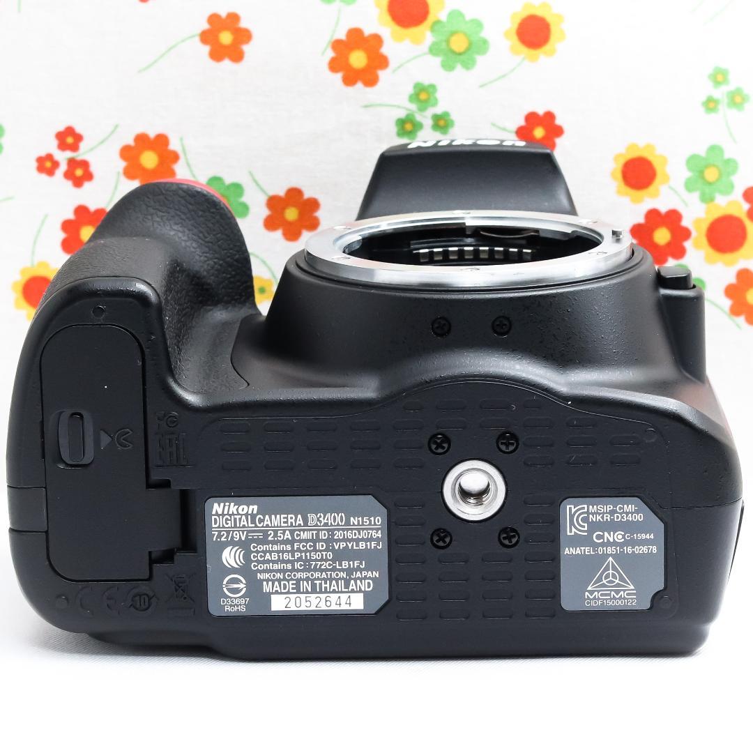 美品 Nikon D3400☆スマホ転送OK♪☆小型・軽量・高機能一眼レフ♪