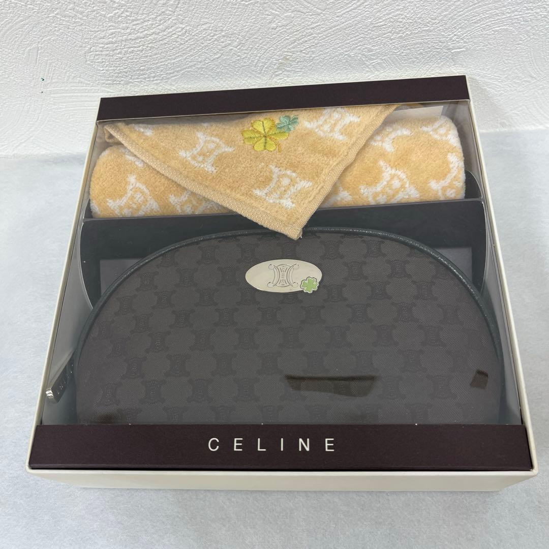 【箱入2点セット】<CELINE>セリーヌ　タオル・ポーチ　セット