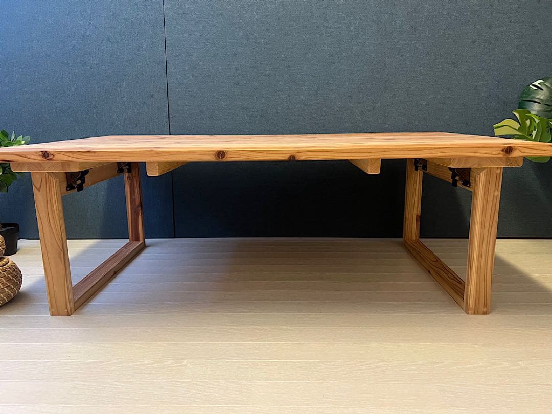 【naoさまオーダー】 ローテーブル 長方形 140cm 80cm 杉 折畳み