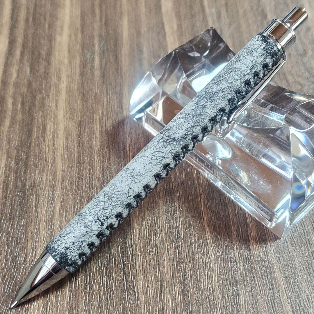 革軸シャーペン 0.5mm 手縫い仕立て　⑪