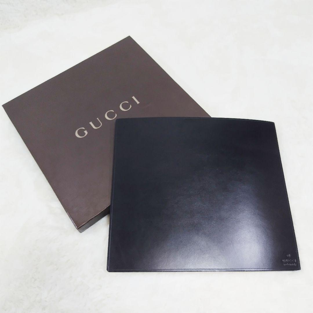 グッチ GUCCI マウスパッド レザー ブラック 箱付