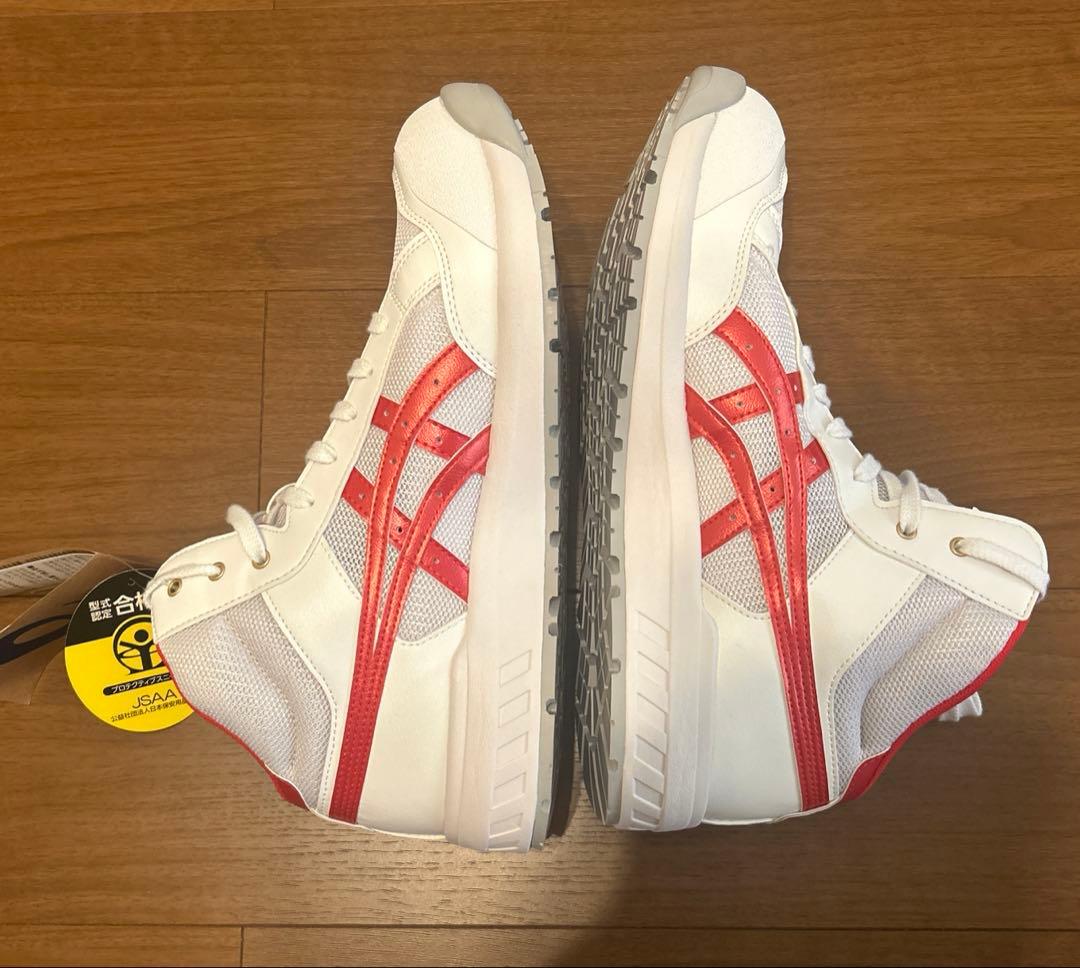 【新品未使用】asicsアシックス ウィンジョブ ハイカット 安全靴 白赤