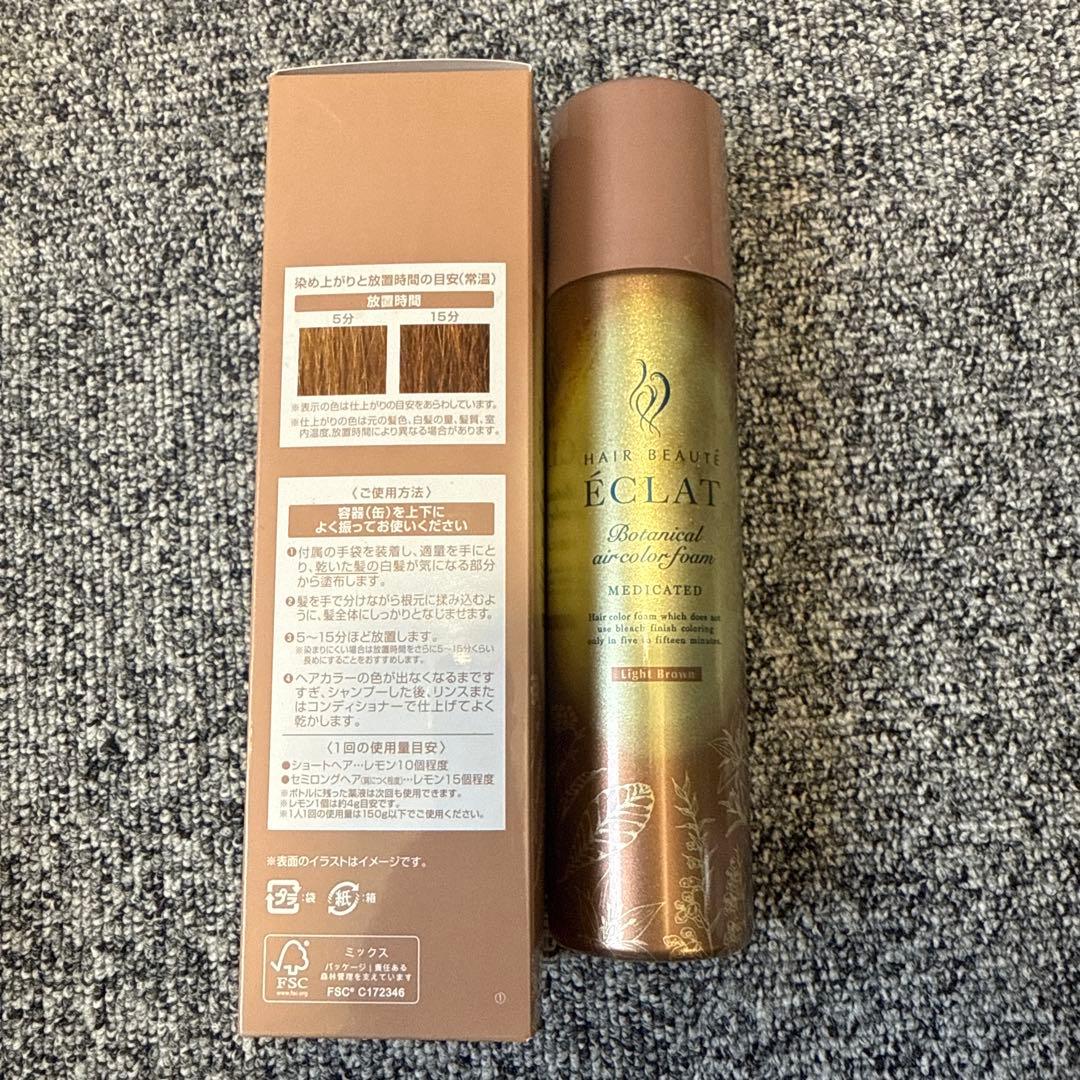 【2本セット】ヘアボーテエクラボタニカルエアカラーフォームライトブラウン150g