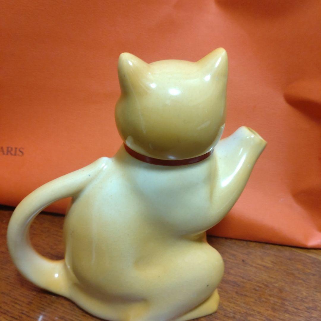 猫型クリーム色ポット　イングランド製