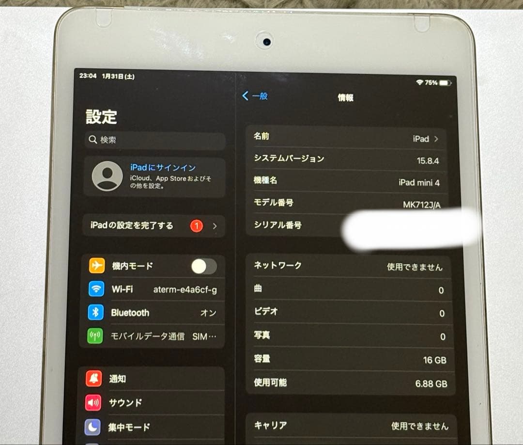 iPad本体 iPad mini4 16GB
