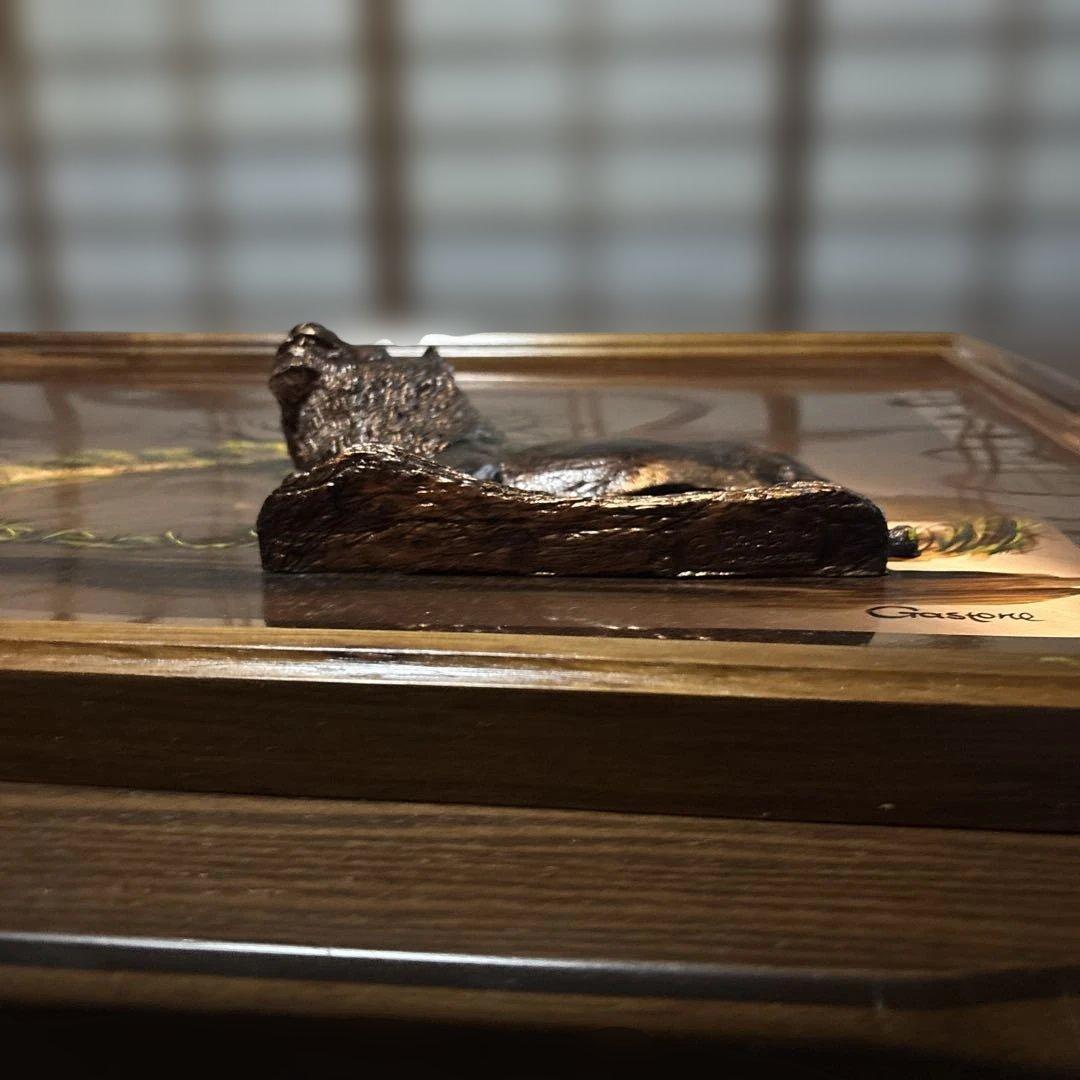 美品　銅板アート　金属製ライオン彫刻 壁掛けアート