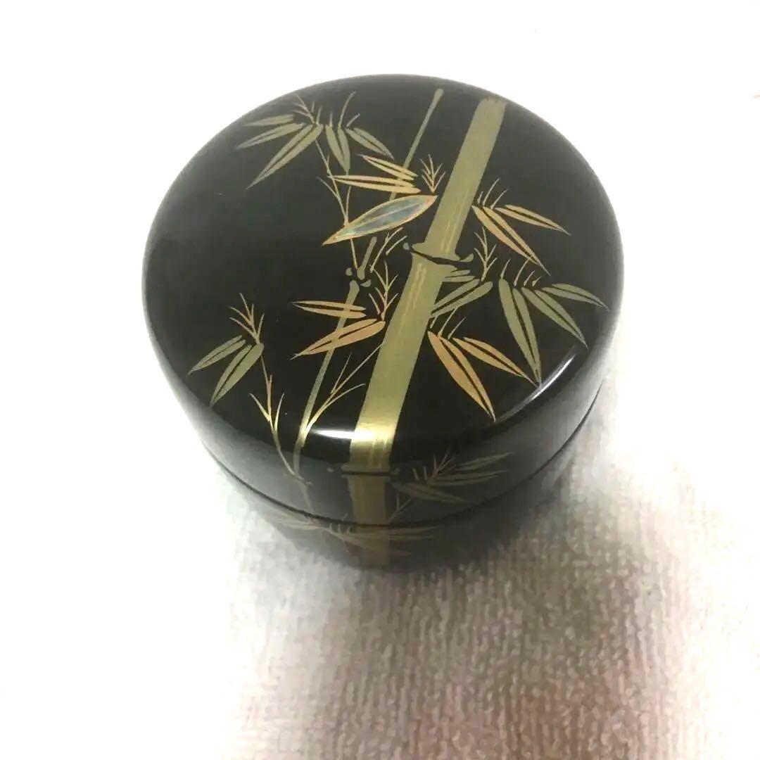 棗　竹笹蒔絵螺鈿　茶道具　茶筒
