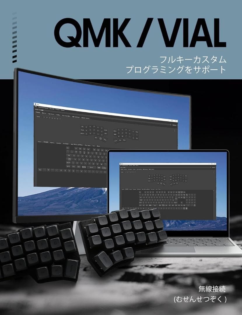 YIVU CORNE V4 分離キーボード USB 2.4G ワイヤレス MX