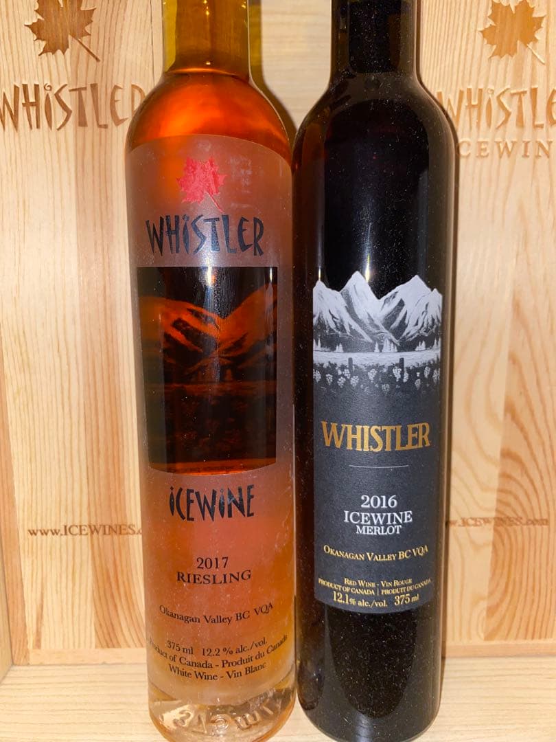 WHISTLER アイスワイン リースリング2017 & メルロ2016 木箱入