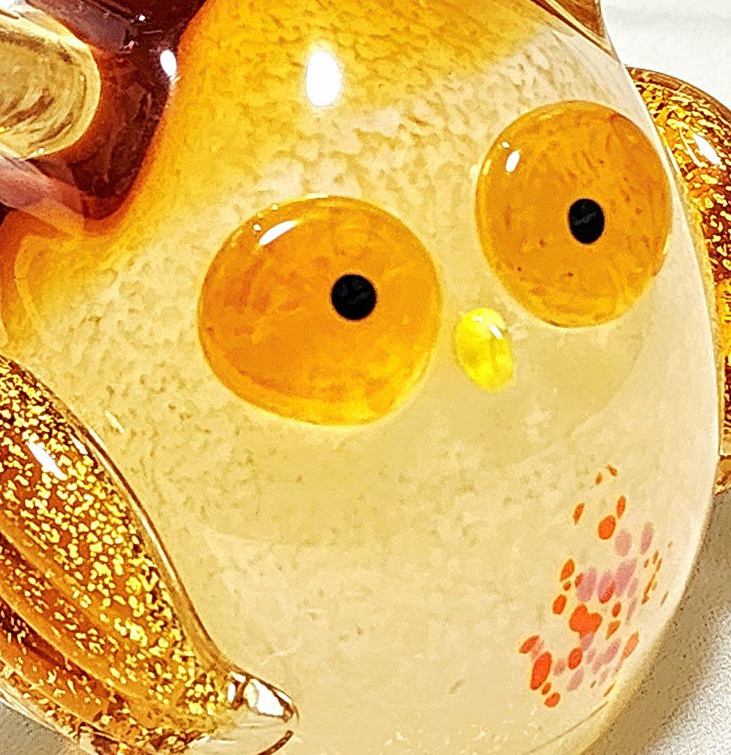【昭和レトロ】ガラス製_祝福ろう(ふくろうの置物)