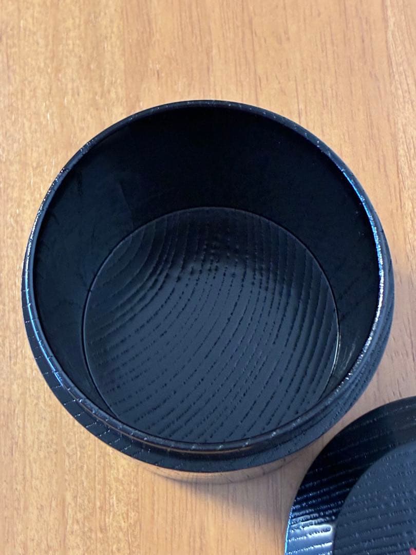 c-66 茶道具　黒搔合塗　挽家一双 詰茶棗