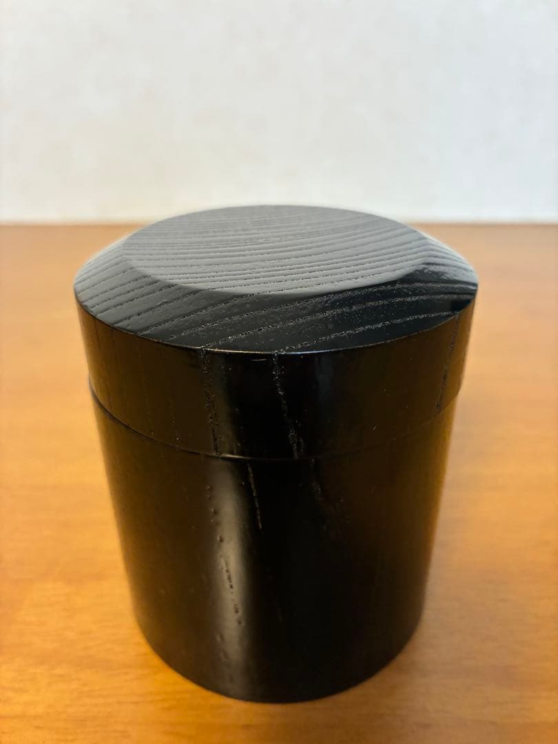 c-66 茶道具　黒搔合塗　挽家一双 詰茶棗