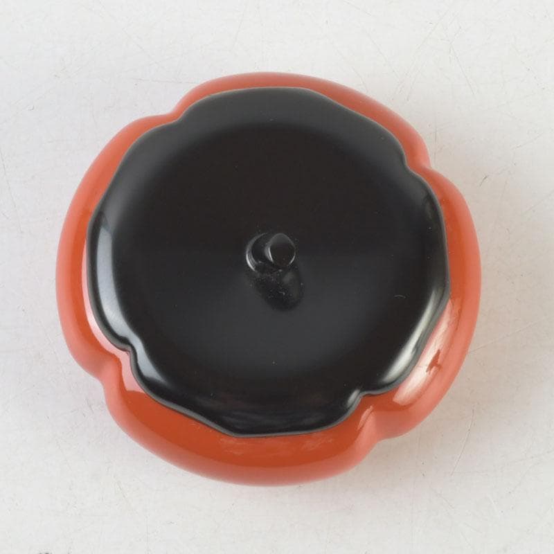 茶道具　山中塗師　新谷清　漆峰作　柿香合　共箱　V　A35