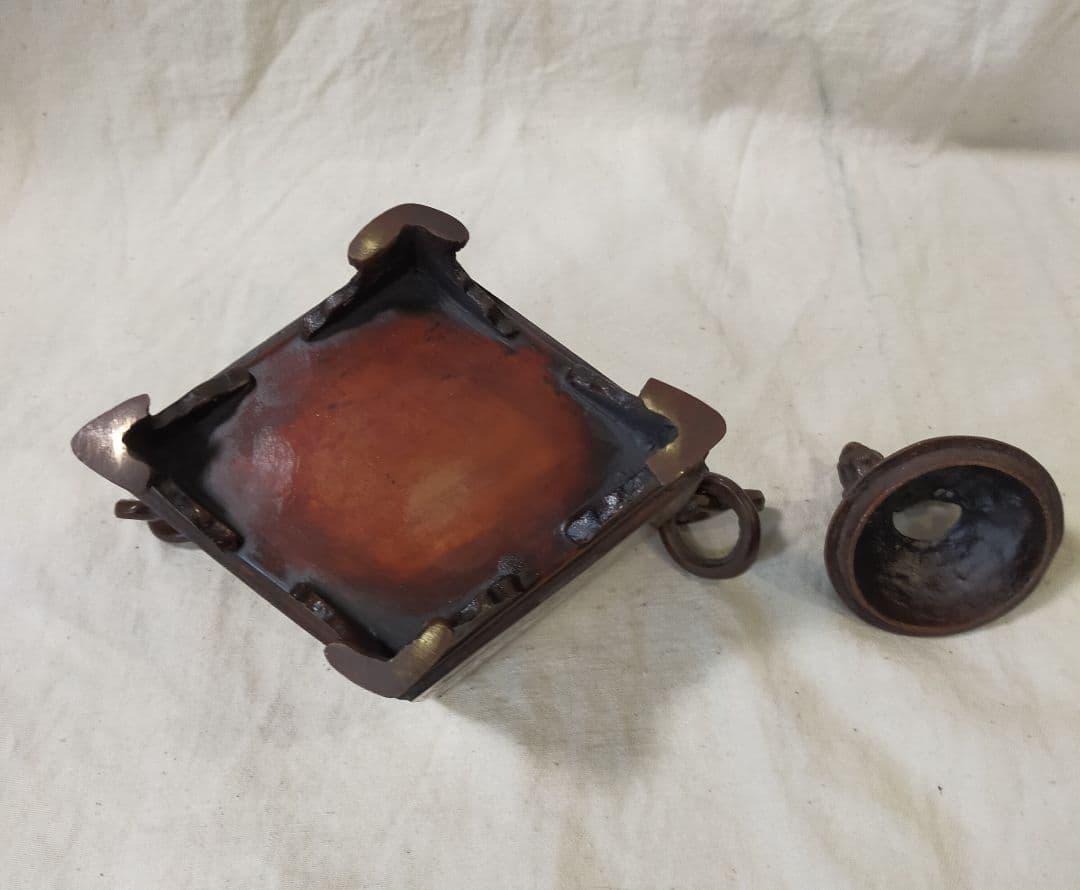 骨董品　銅製　七宝香炉　時代物　良い出来です