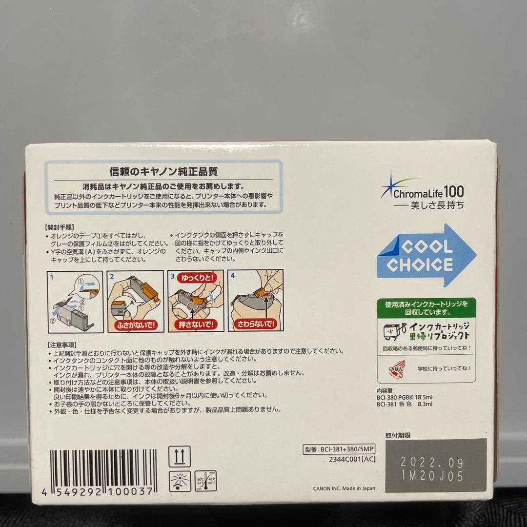 Canon インクカートリッジ 381 380 5色セット✖️2　取付期限切れ