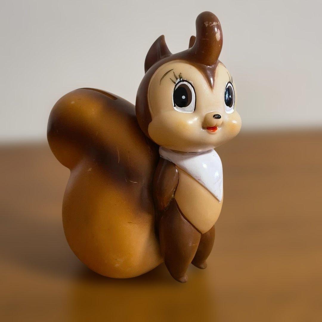 昭和レトロ　リス 手塚治虫 ソフビ貯金箱 サンヨー月販 1960～70年代