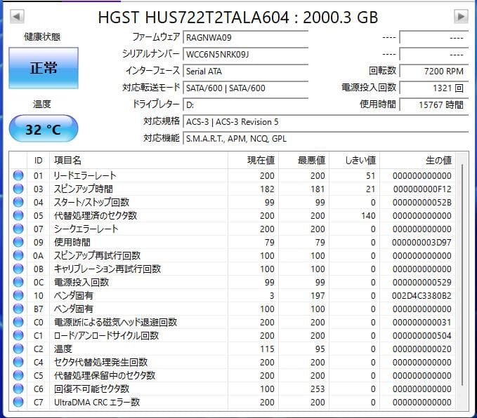 「即売」WD Ultrastar 2TB 3.5インチ 高耐久HDD