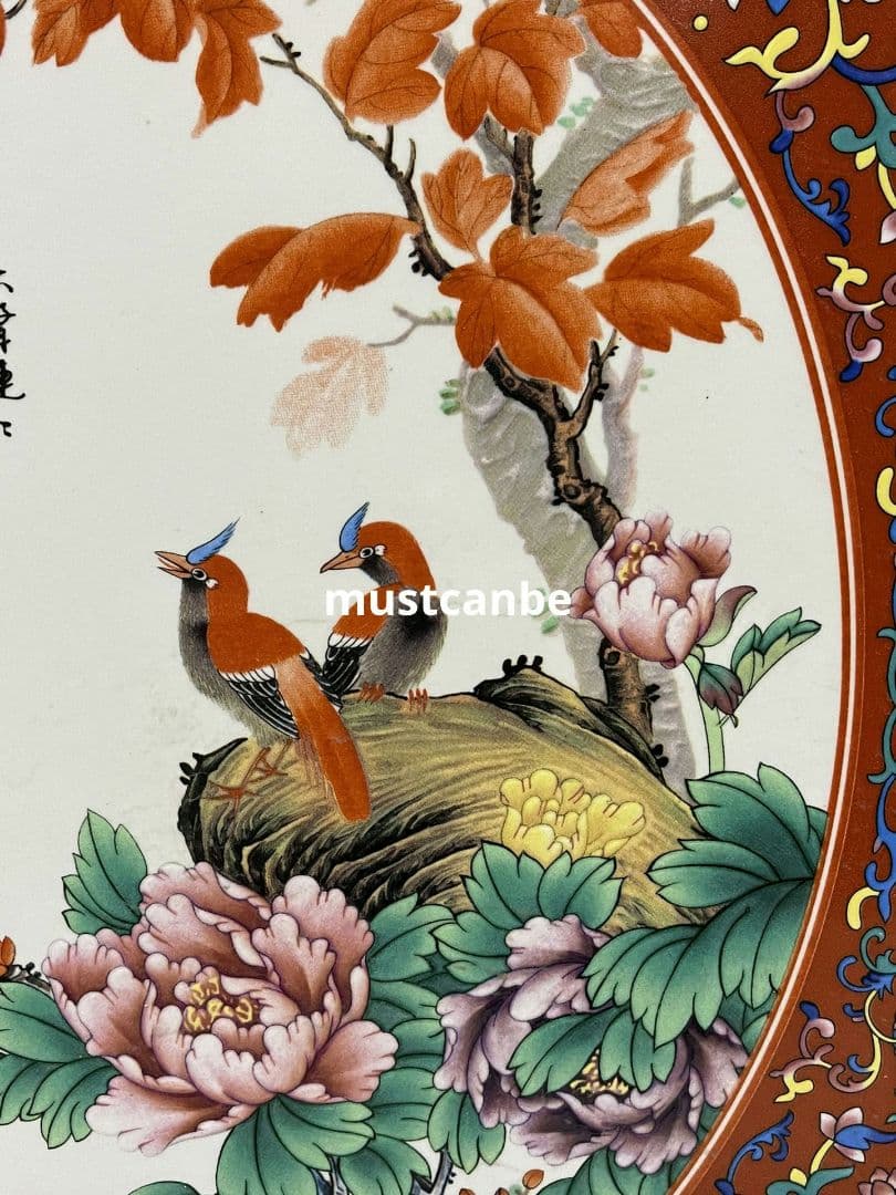 景徳鎮 陶板画 パステル花鳥風景画 応接間 茶室 書斎 装飾品 工芸品 置物