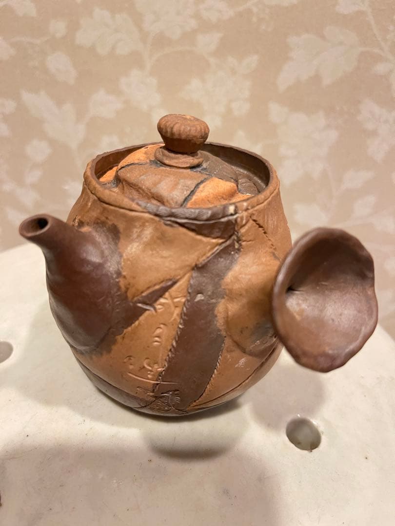 万古焼　圦山成月作　骨董品　急須　茶器