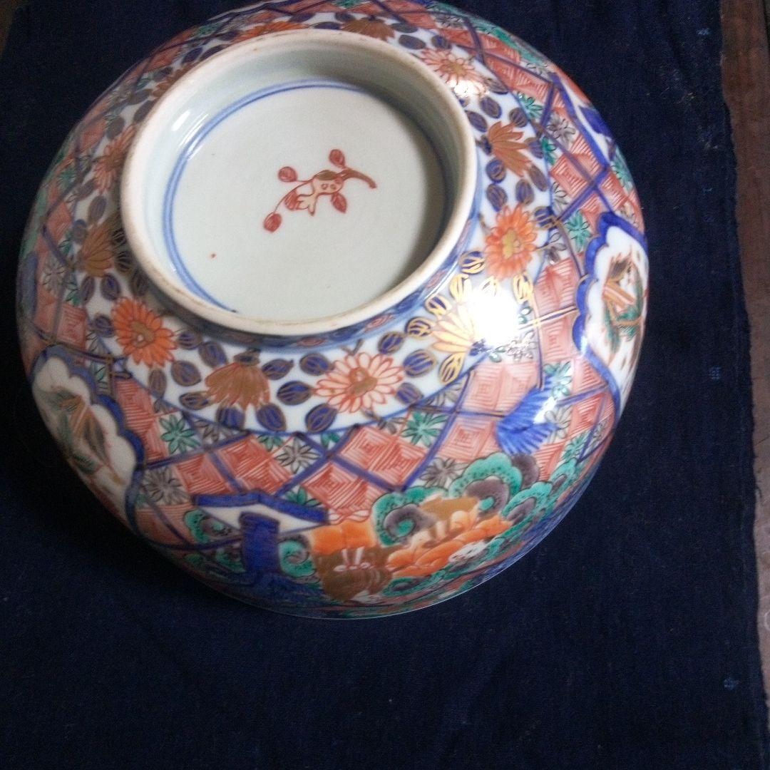 明治期　伊万里焼　色絵の大鉢
