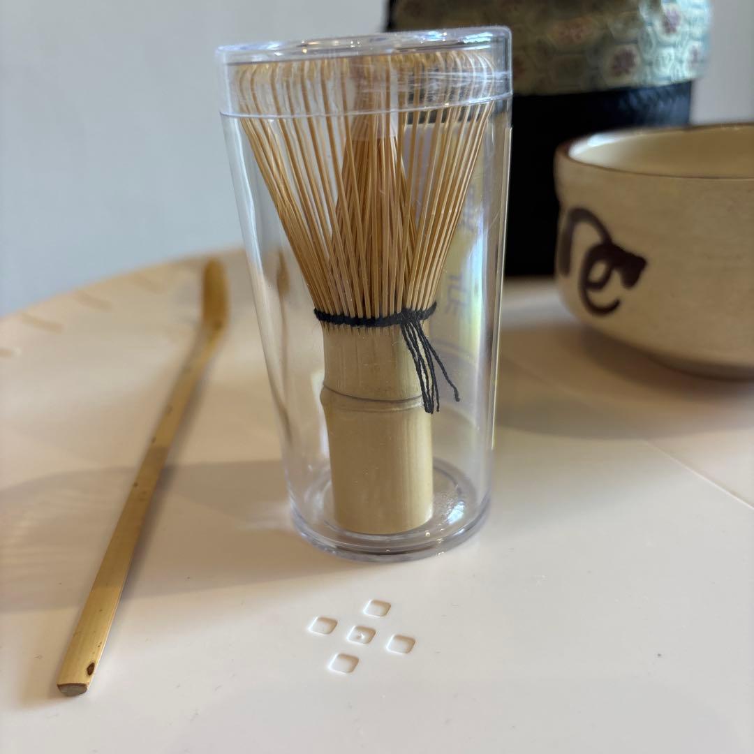 野点4点セット　【織部】新品茶筅つき