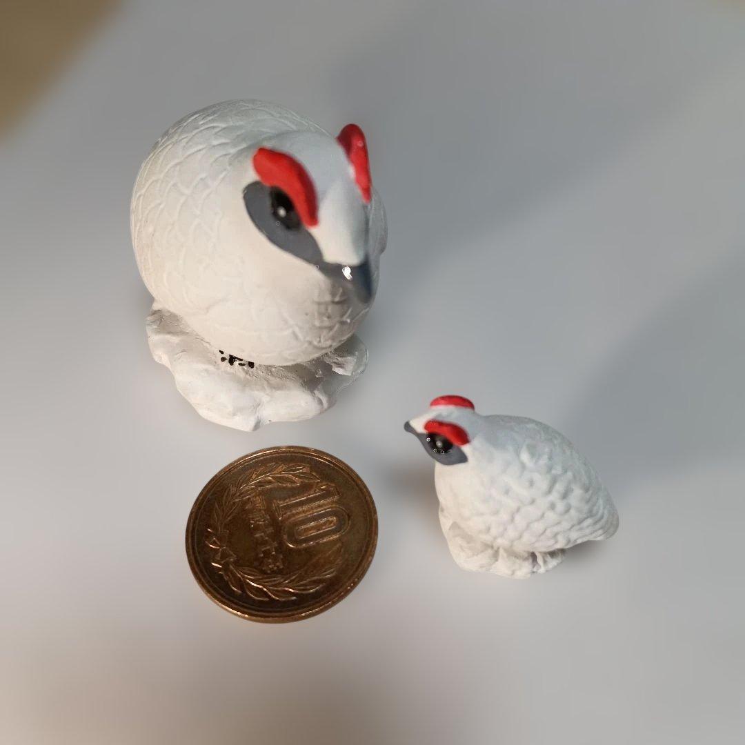440..冬の雷鳥の親子、手作り作品１点物貴重品