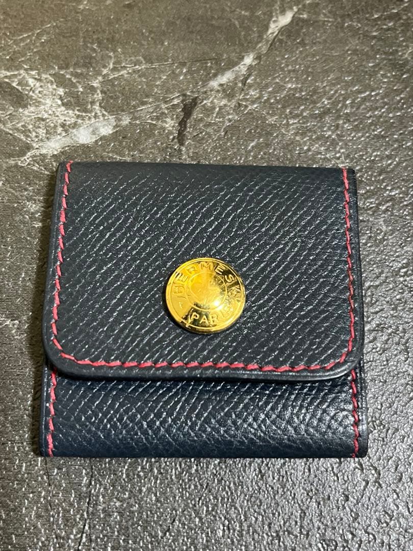 HERMES　ポストイットケース　付箋　ネイビー