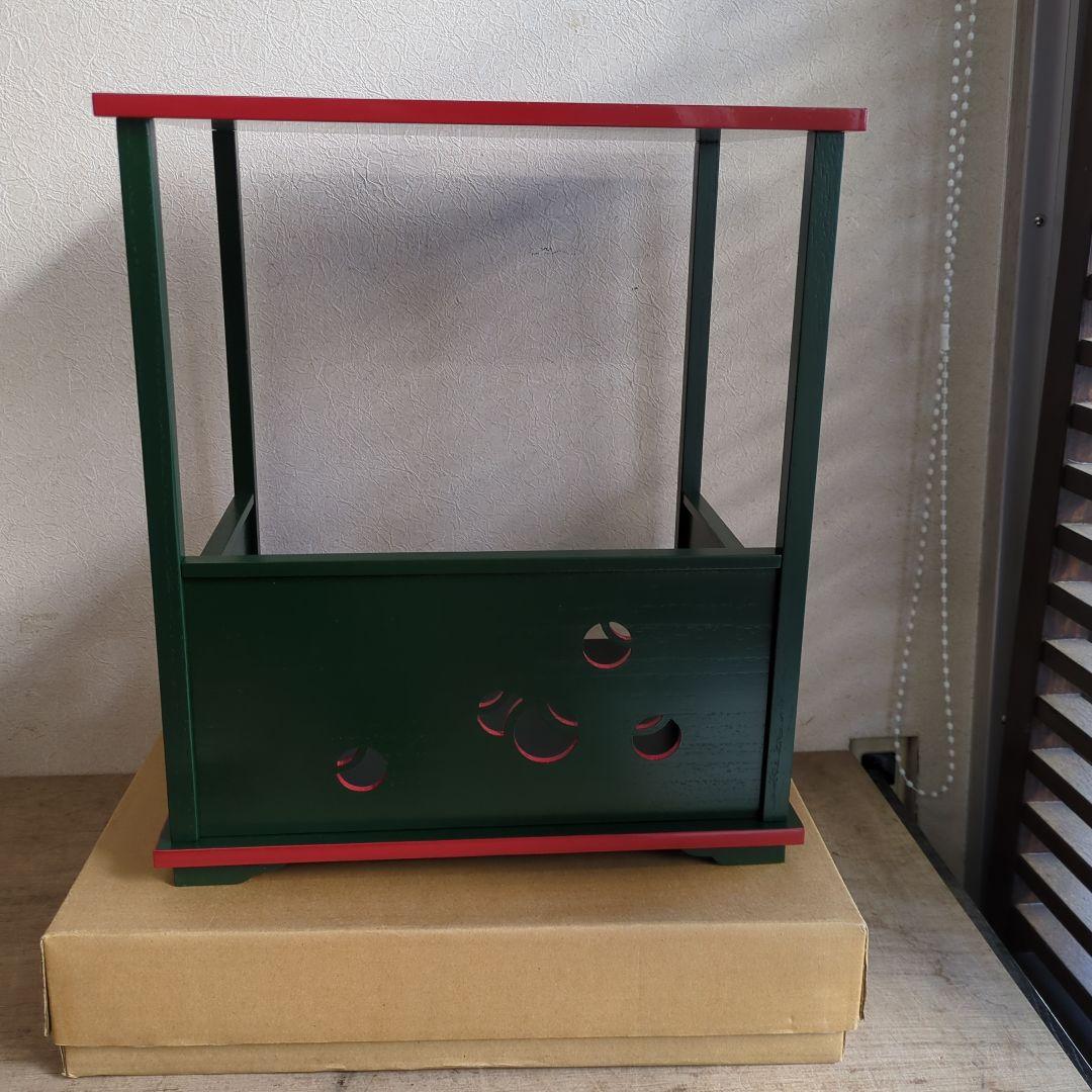 つぼつぼ棚 組み立て式 木製 漆器 美品 茶棚 お点前 紙箱